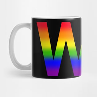 Rainbow Letter W Mug